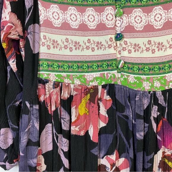 Umgee Floral Mixed Print Peasant Dress Size Small - Picture 11 of 11